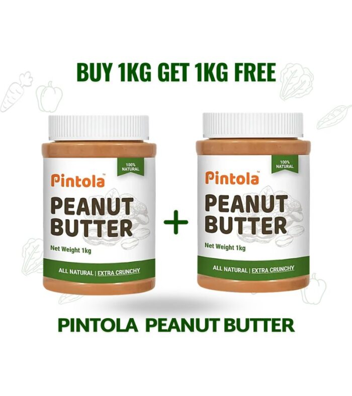 Pintola High Protein Dark Chocolate Peanut Butter 1Kg - Crunchy With 30G Protein & 6.2G Fiber