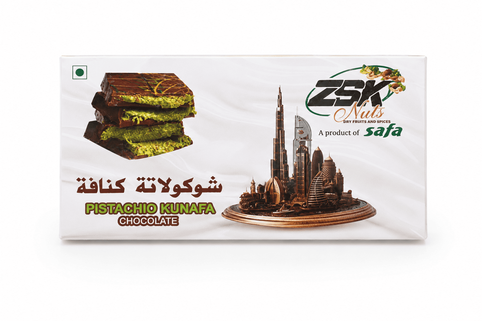 Zsk_kunfa_chocolate Dubai Spl. Kunafa Chocolate - 130gm - Image 1