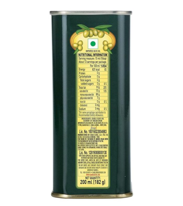 Figaro Olive Oil- Multipurpose Pure Olive Oil- Imported from Spain- 200ml Tin - Image 5