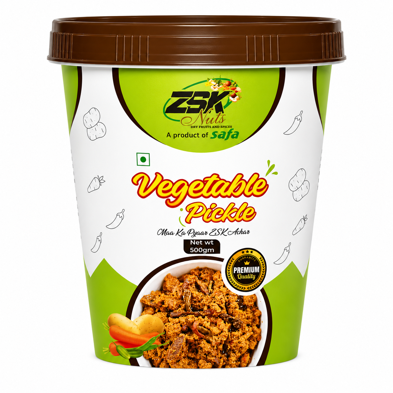 vegetable_500gram ZSK Vegetable Pickle 500gm | Traditional Homemade Mixed Veg Achar - Image 1