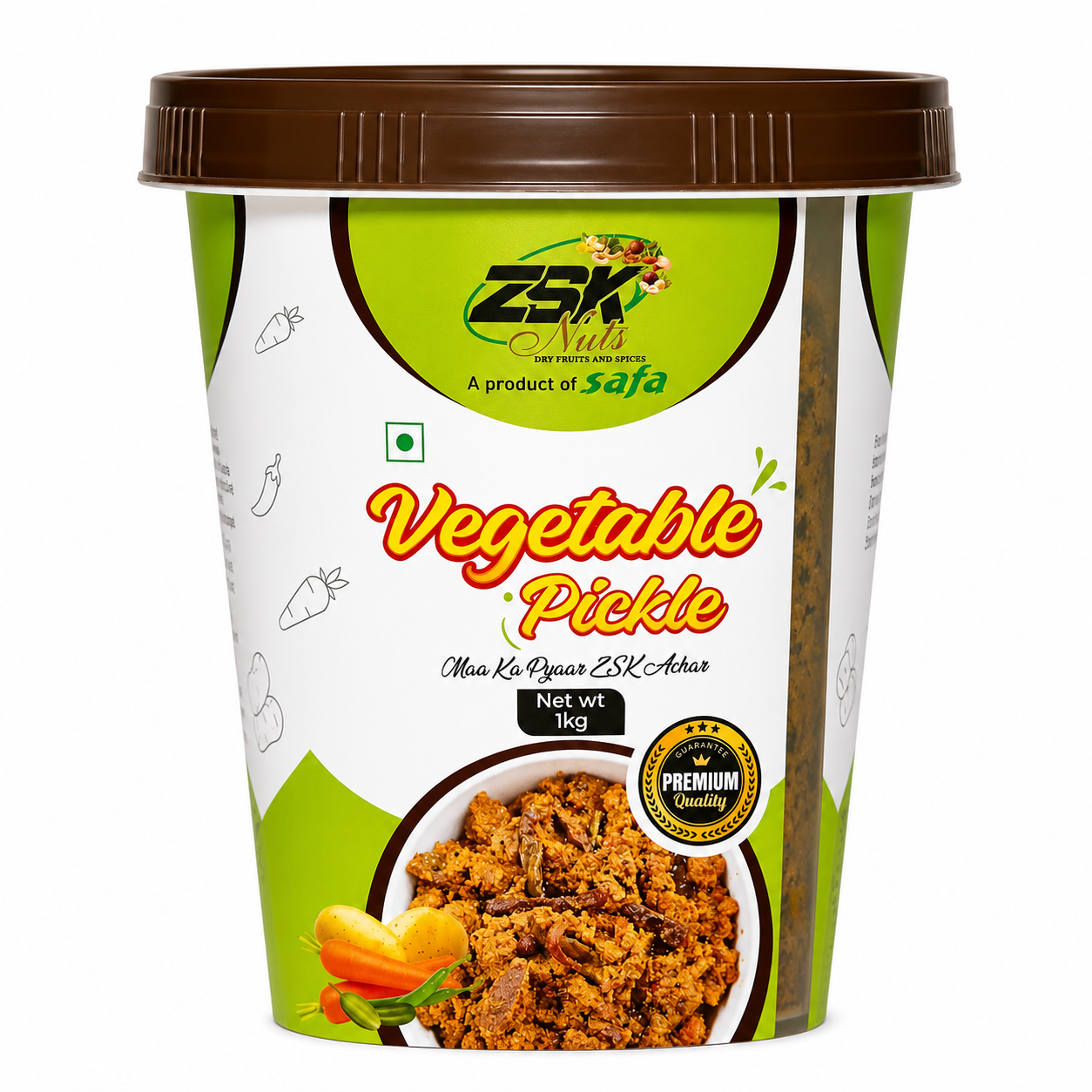 vegetable_aachar _1kg ZSK Vegetable Pickle 1kg | Traditional Homemade Mixed Veg Achar - Image 1