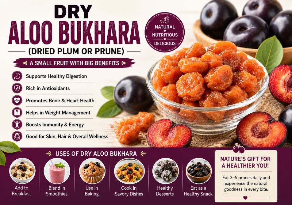 Dry Aloo Bukhara (Dried Plum or Prune): Health Benefits, Uses, Nutrition & How to Include It in Your Diet